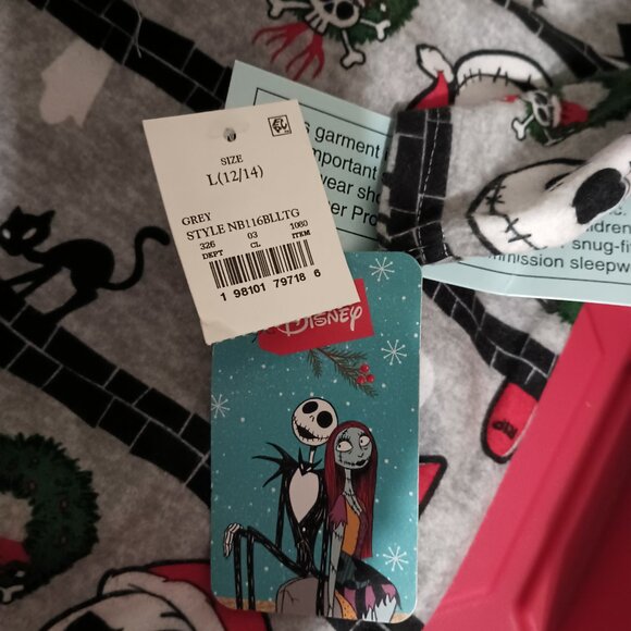 Boys' The Nightmare Before Christmas 2pc Cozy Pajama Set - Gray Large - Picture 4 of 5
